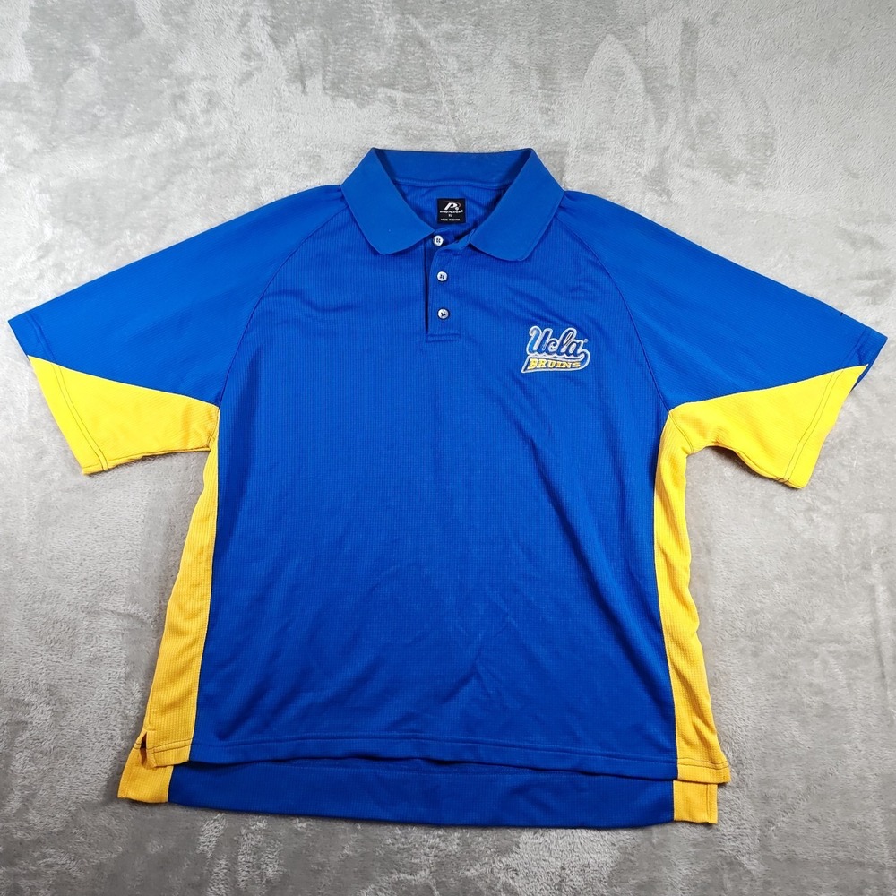 UCLA Bruins Polo Shirt Mens XL Pro Player Embroidered Colorblock Football NCAA